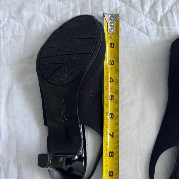 LifeStride Teller Black Peep Toe Slingback Women’s 7M Comfort Shoes 3.5” Heel - Picture 8 of 15